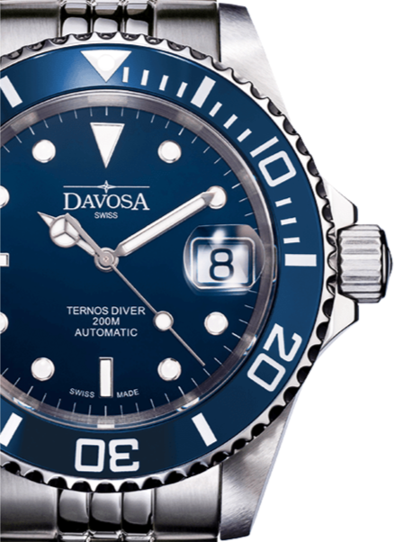 Ternos Ceramic Automatic 200m Blue Diving Watch 16155504 Diver Davosa USA Official Distributor. Prices are Final. Tax & duties included.