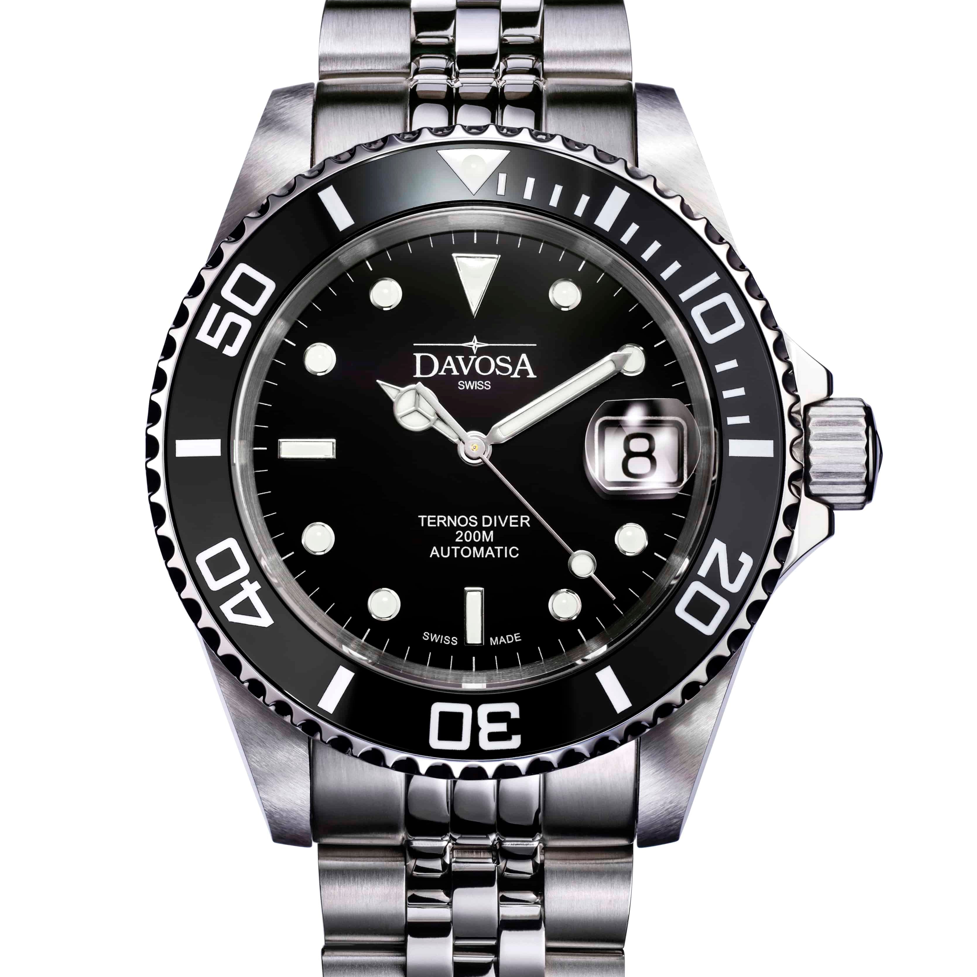 Ternos Ceramic Automatic Swiss-Made Black Diving Watch 16155505 Diver Davosa USA Official Distributor. Prices are Final. Tax & duties included.