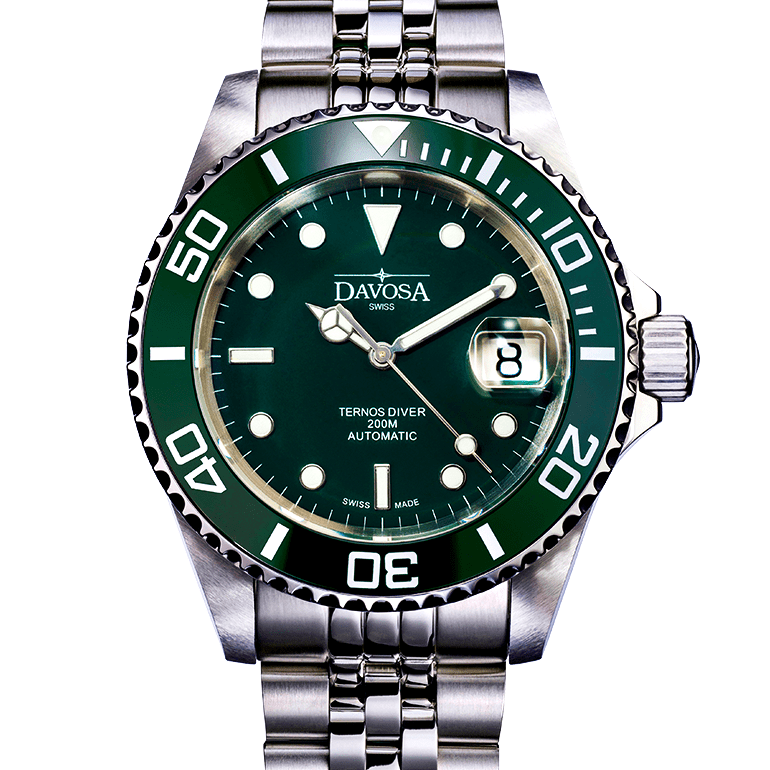 Ternos Ceramic Automatic 200m Green Diving Watch 16155507 Diver Davosa USA Official Distributor. Prices are Final. Tax & duties included.