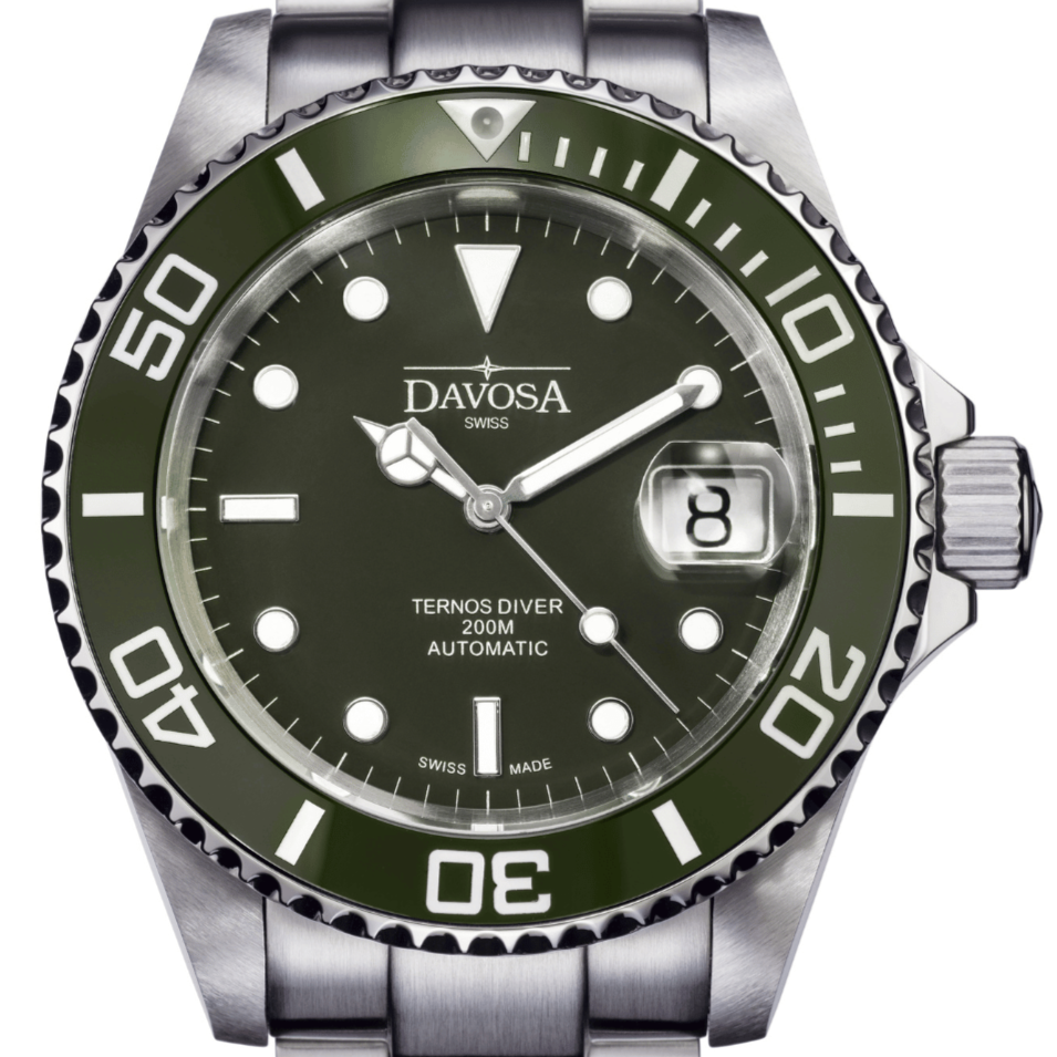 Ternos Ceramic Automatic 200m Green Diving Watch 16155570 Diver Davosa USA Official Distributor. Prices are Final. Tax & duties included. 40mm Green TriaLink