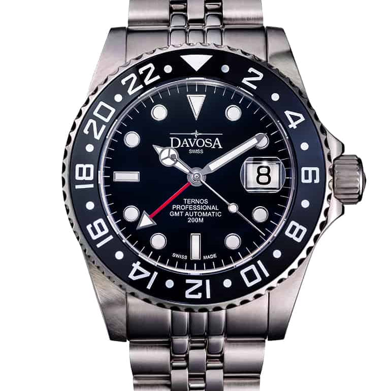 Ternos Professional Automatic 200m GMT Black Diving Watch 16157105 GMT Davosa USA Official Distributor. Prices are Final. Tax & duties included.