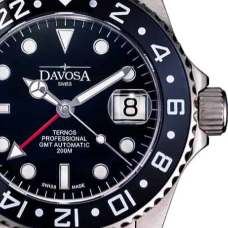 Ternos Professional Automatic 200m GMT Black Diving Watch 16157105 GMT Davosa USA Official Distributor. Prices are Final. Tax & duties included.