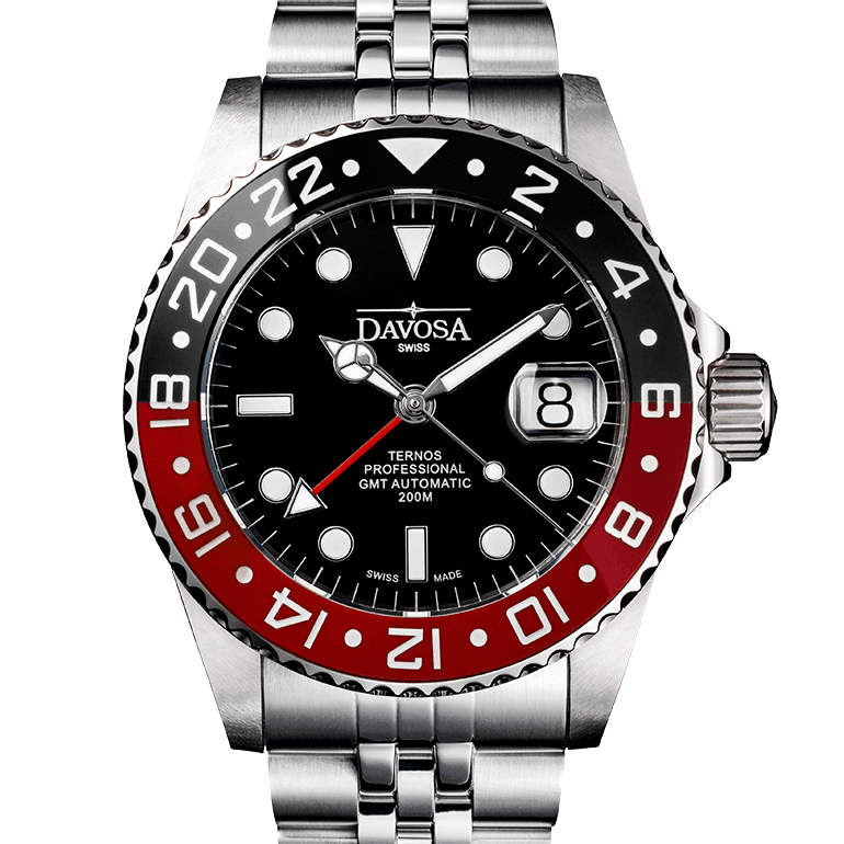 Ternos Professional Automatic 200m GMT Black Red Diving Watch 16157190 GMT Davosa USA Official Distributor. Prices are Final. Tax & duties included.