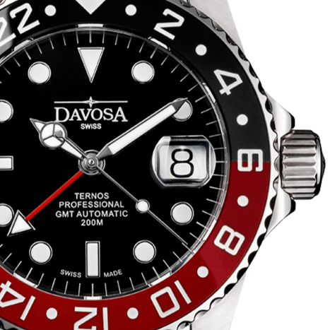 Ternos Professional Automatic 200m GMT Black Red Diving Watch 16157109 GMT Davosa USA Official Distributor. Prices are Final. Tax & duties included.