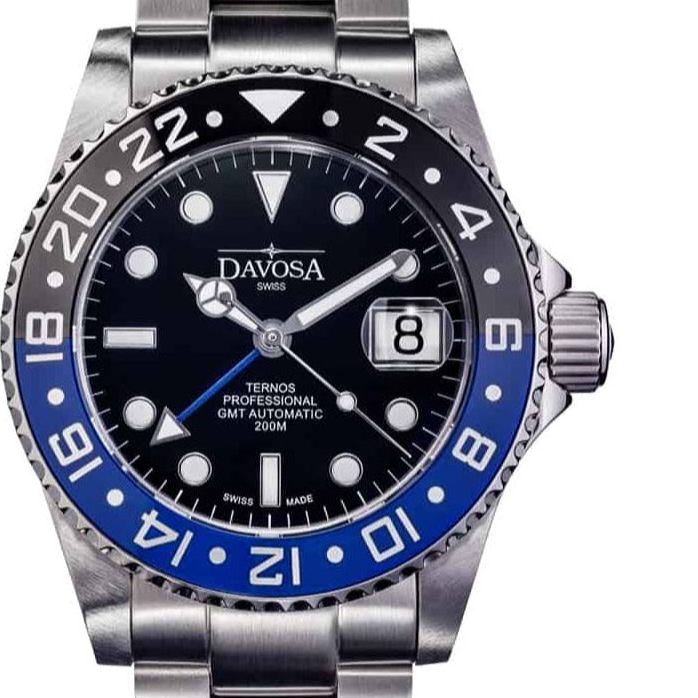 Ternos Professional Automatic 200m GMT Black Blue Diving Watch 16157145 GMT Davosa USA Official Distributor. Prices are Final. Tax & duties included. 42mm Batman TriaLink