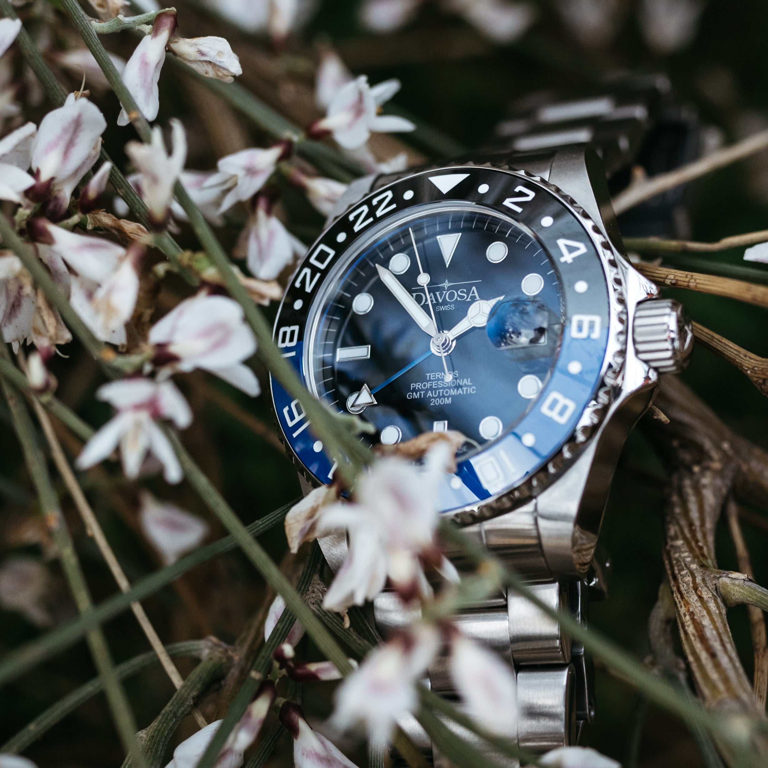 Ternos Professional Automatic 200m GMT Black Blue Diving Watch 16157145 GMT Davosa USA Official Distributor. Prices are Final. Tax & duties included.