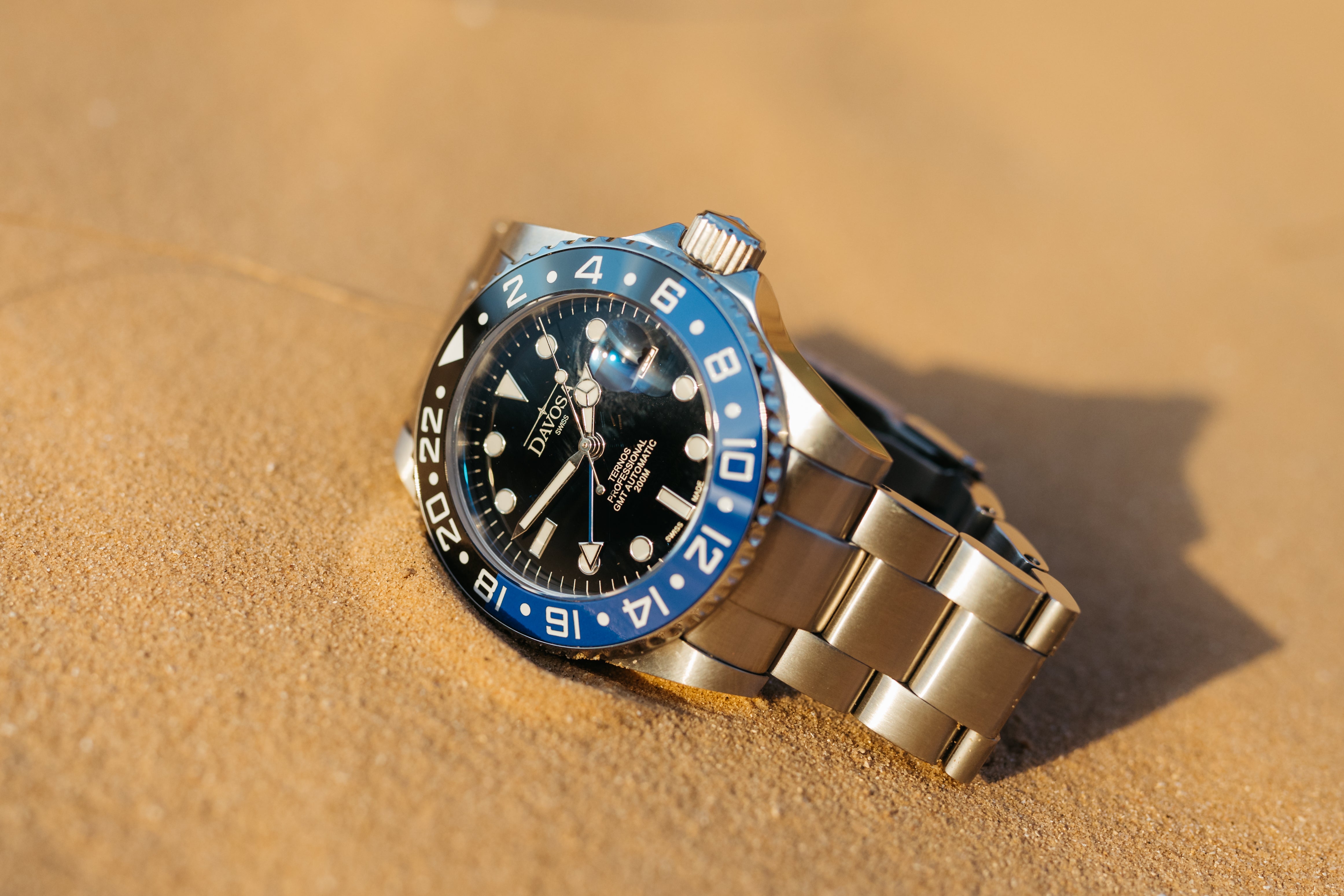 Ternos Professional Automatic 200m GMT Black Blue Diving Watch 16157145 GMT Davosa USA Official Distributor. Prices are Final. Tax & duties included.