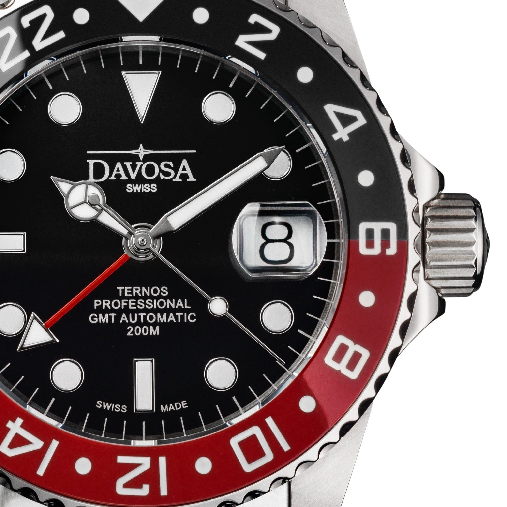Ternos Professional Automatic 200m GMT Black Red Diving Watch 16157190 GMT Davosa USA Official Distributor. Prices are Final. Tax & duties included.