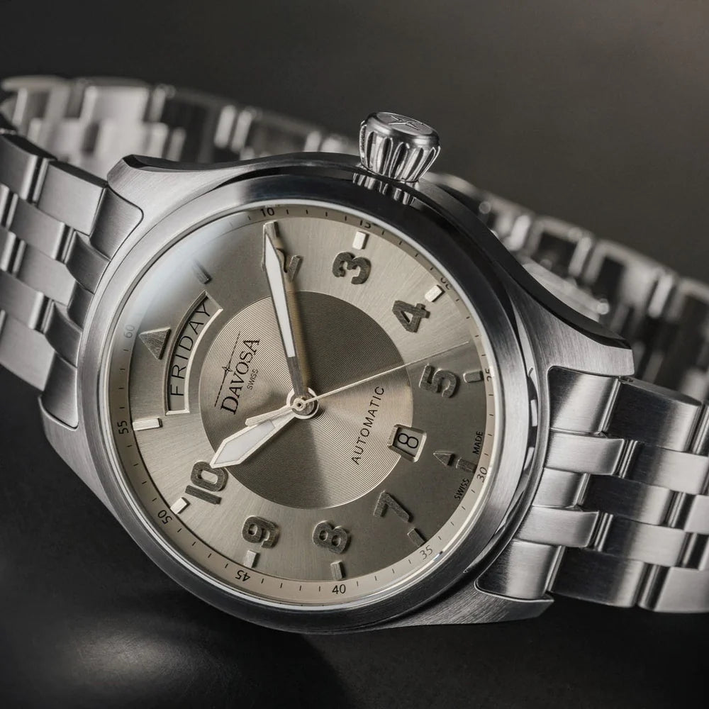 Newton Day-Date Automatic 44mm Grey Pilot Watch 16158510 Pilot Davosa USA Official Distributor. Prices are Final. Tax & duties included.