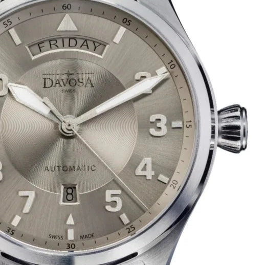Newton Day-Date Automatic 44mm Grey Pilot Watch 16158510 Pilot Davosa USA Official Distributor. Prices are Final. Tax & duties included.