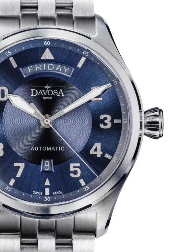Newton Day-Date Automatic 44mm Blue Pilot Watch 16158540 Pilot Davosa USA Official Distributor. Prices are Final. Tax & duties included.