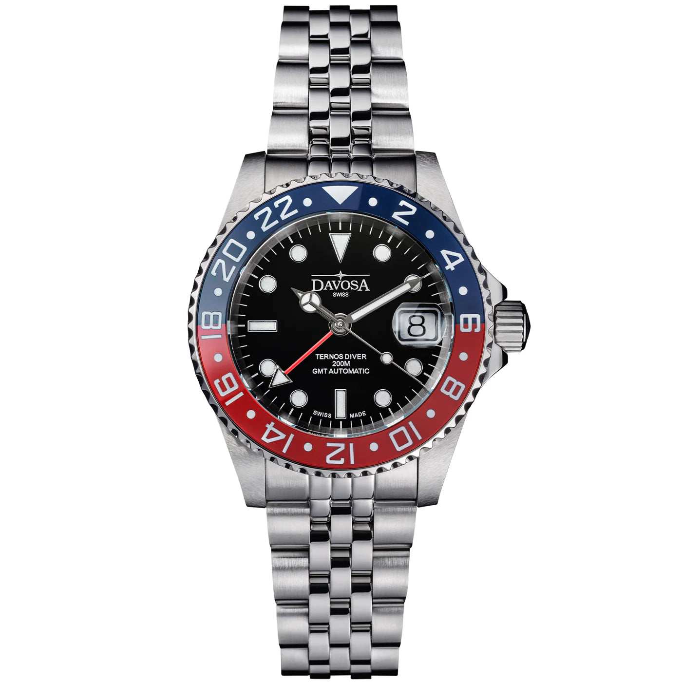 Ternos Ceramic Automatic GMT Swiss-Made Diving Watch PentaLink Bracelet GMT Davosa USA Official Distributor. Prices are Final. Tax & duties included.