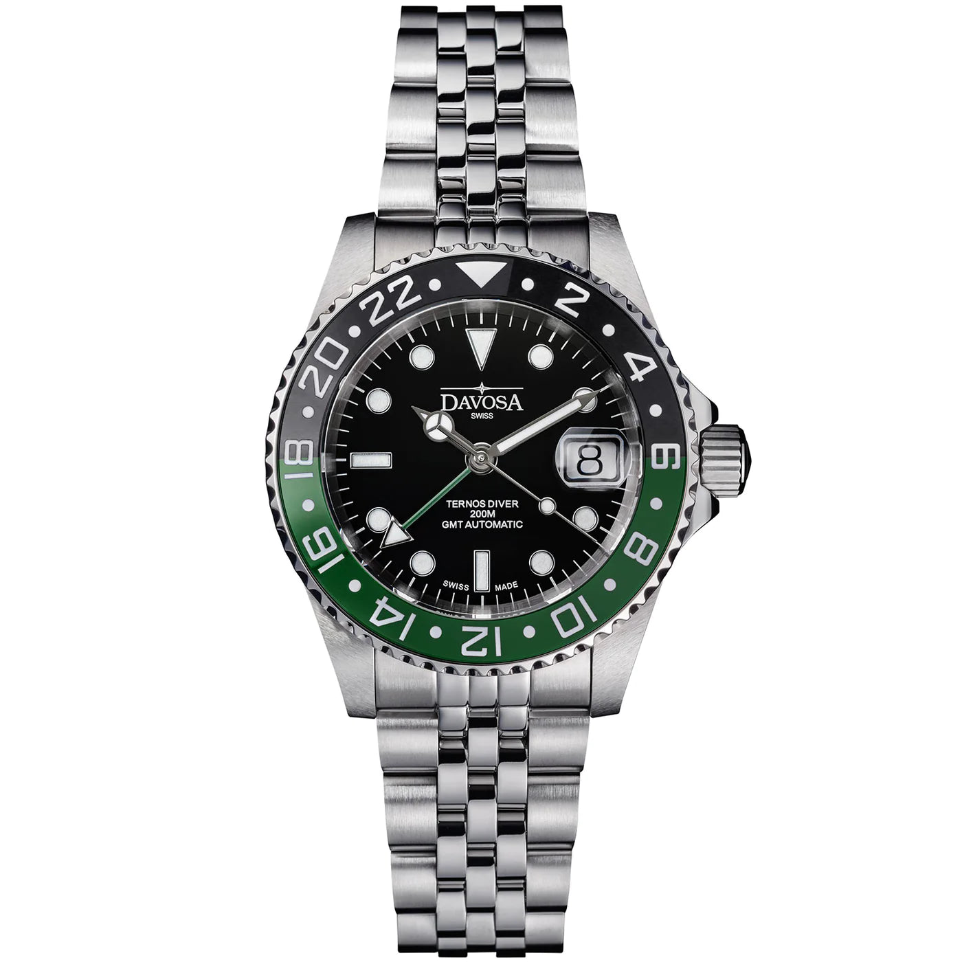 Ternos Ceramic Automatic GMT Swiss-Made Diving Watch PentaLink Bracelet GMT Davosa USA Official Distributor. Prices are Final. Tax & duties included.