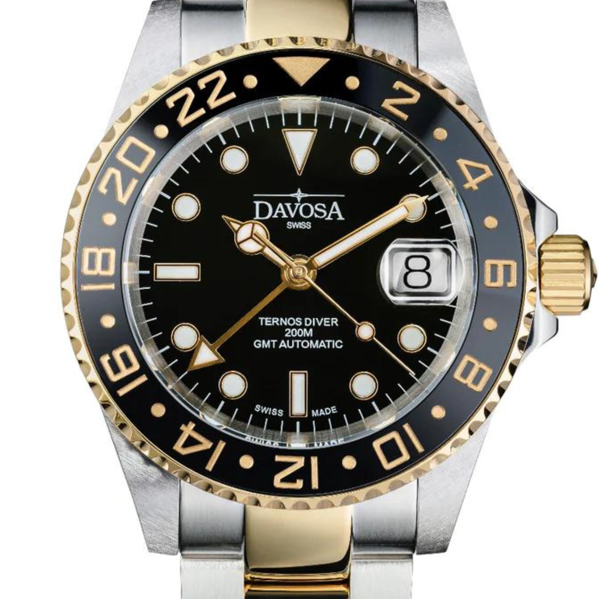 Ternos Ceramic Automatic GMT Black Gold Diving Watch 16159150 GMT Davosa USA Official Distributor. Prices are Final. Tax & duties included.