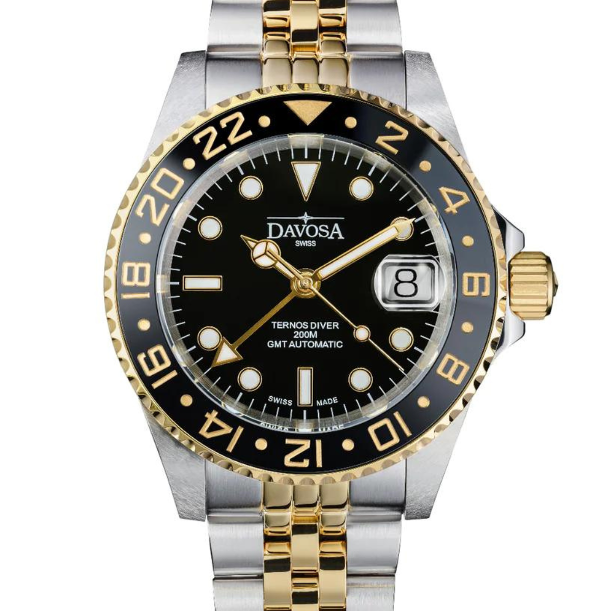 Ternos Ceramic Automatic GMT Black Gold Diving Watch 16159105 GMT Davosa USA Official Distributor. Prices are Final. Tax & duties included.