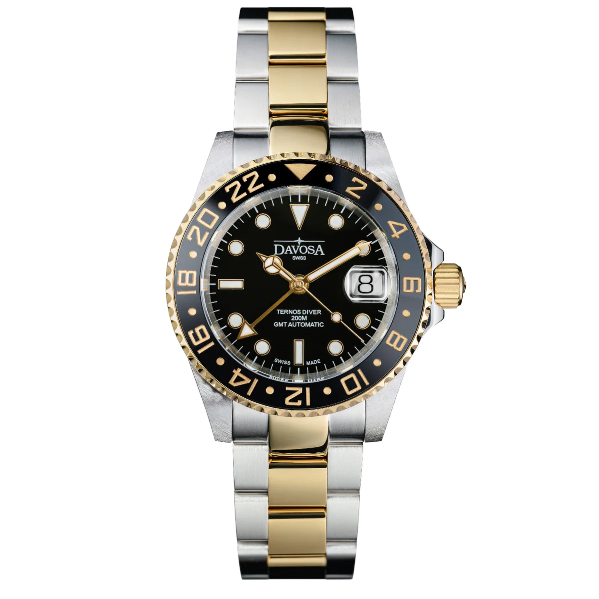Ternos Ceramic Automatic GMT Black Gold Diving Watch 16159150 GMT Davosa USA Official Distributor. Prices are Final. Tax & duties included.