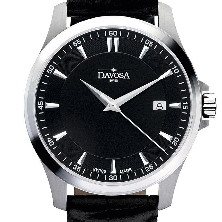 Classic Quartz Swiss-Made Black Executive Watch 16246655 Classic Davosa USA Official Distributor. Prices are Final. Tax & duties included.
