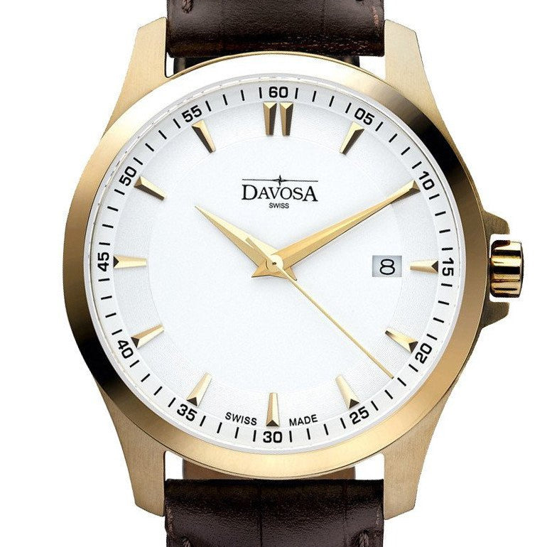 Classic Quartz Swiss-Made White Gold Executive Watch 16246715 Classic Davosa USA Official Distributor. Prices are Final. Tax & duties included.