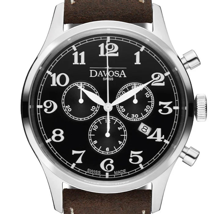 Heritage Quartz Chronograph Black Brown Executive Watch 16247956 Chronograph Davosa USA Official Distributor. Prices are Final. Tax & duties included.