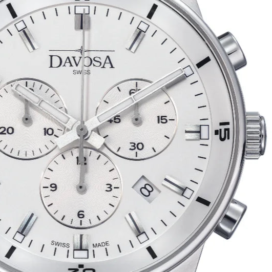 Vireo Quartz Chronograph Swiss-Made White Brown Pilot Watch 16249315 Pilot Davosa USA Official Distributor. Prices are Final. Tax & duties included.