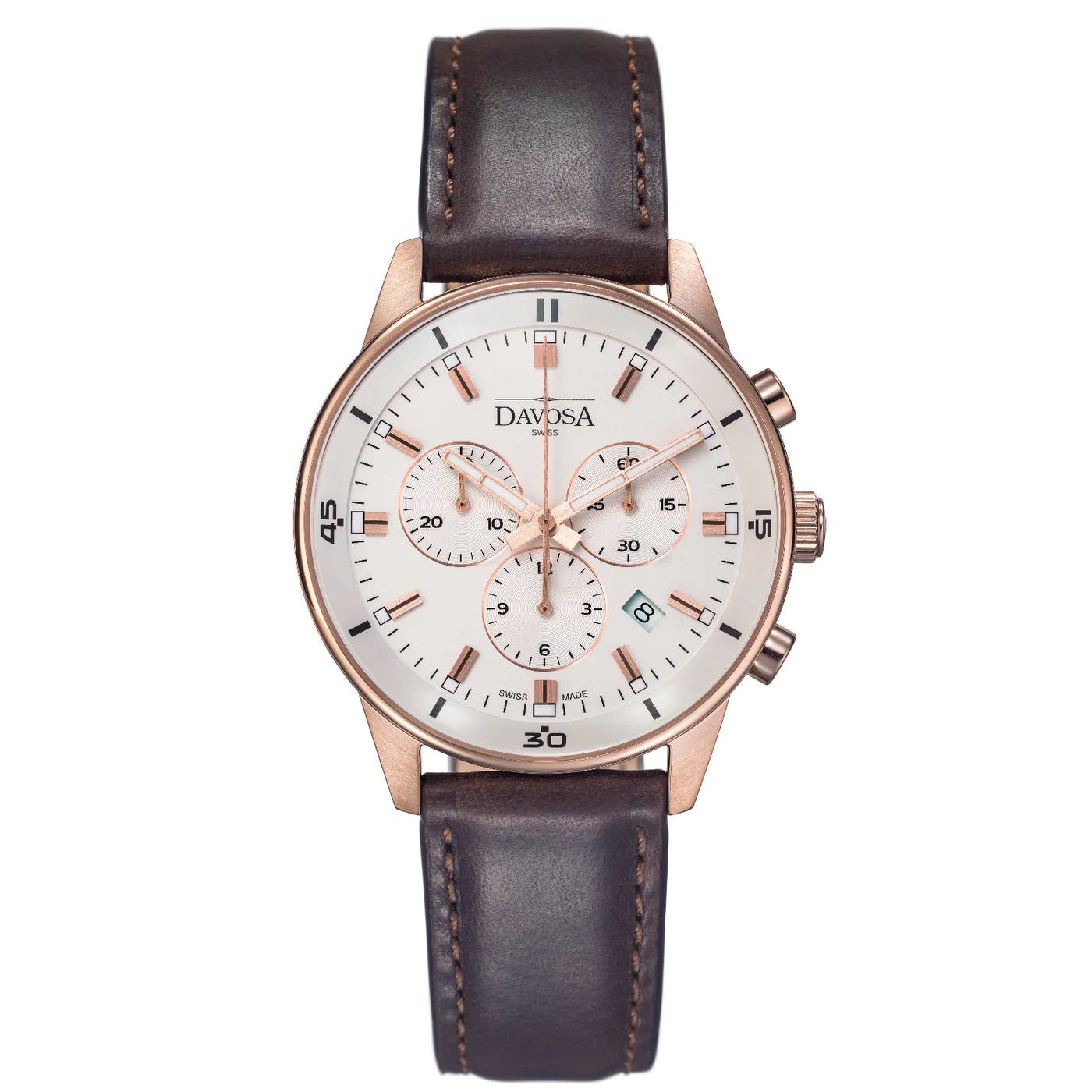 Vireo Quartz Chronograph Swiss-Made Rose Gold Pilot Watch 16249395 Pilot Davosa USA Official Distributor. Prices are Final. Tax & duties included.