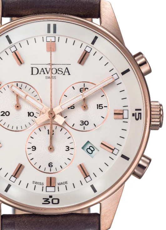 Vireo Quartz Chronograph Swiss-Made Rose Gold Pilot Watch 16249395 Pilot Davosa USA Official Distributor. Prices are Final. Tax & duties included.