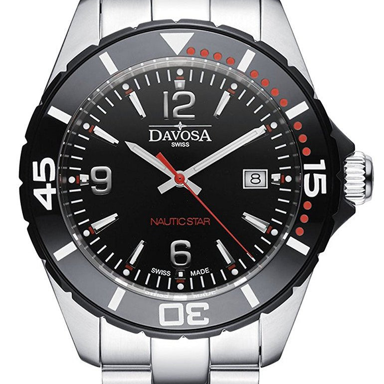Nautic Star Quartz Swiss-Made 100m Black Red Diver Watch 16347265 Diver Davosa USA Official Distributor. Prices are Final. Tax & duties included.