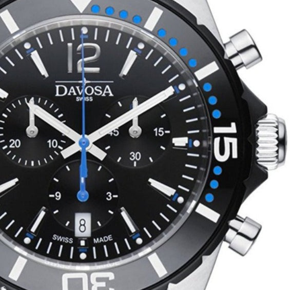 Nautic Star Quartz Chronograph 100m Black Blue Diving Watch 16347345 Chronograph Davosa USA Official Distributor. Prices are Final. Tax & duties included.
