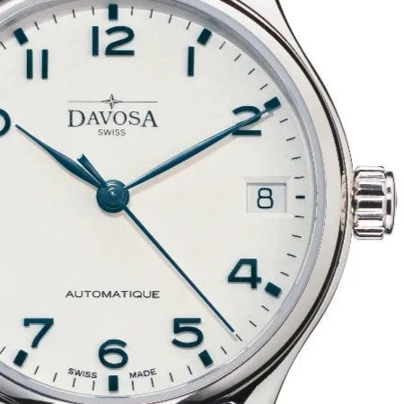 Classic Automatic Swiss-Made White Blue Executive Watch 16618811 Classic Davosa USA Official Distributor. Prices are Final. Tax & duties included.