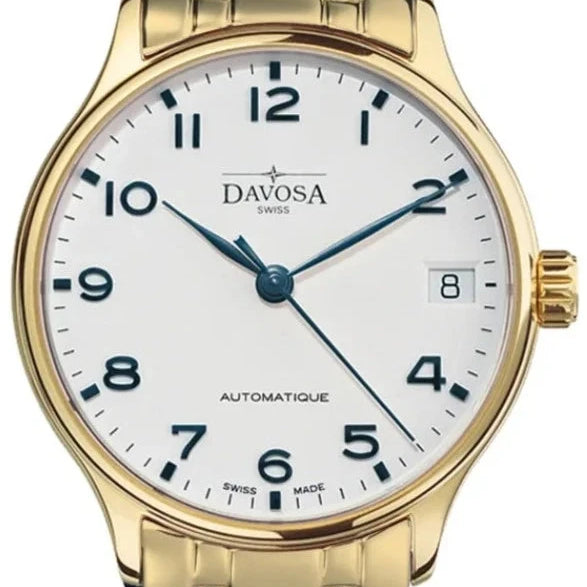 Classic Automatic Swiss-Made White Gold-Tone Executive Watch 16618911 Classic Davosa USA Official Distributor. Prices are Final. Tax & duties included. 32mm White-Blue PentaLink