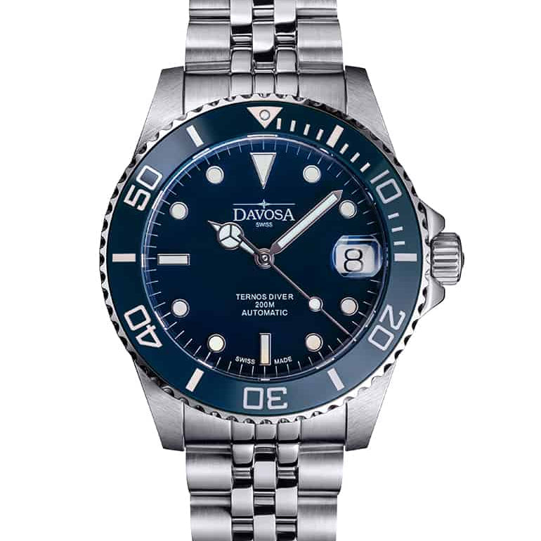 Ternos Medium Automatic 200m Swiss-Made Blue Men's Diver Watch 16619504 Diver Davosa USA Official Distributor. Prices are Final. Tax & duties included.