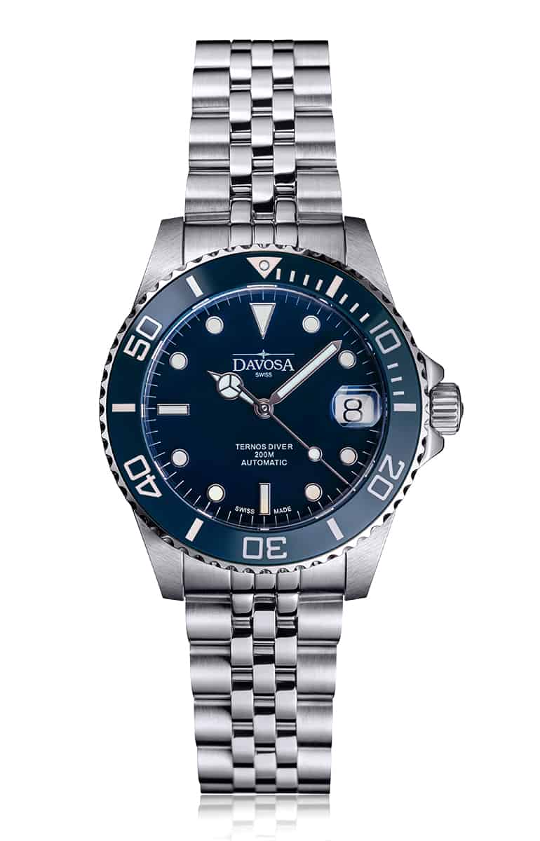 Ternos Medium Automatic 200m Swiss-Made Blue Men's Diver Watch 16619504 Diver Davosa USA Official Distributor. Prices are Final. Tax & duties included.