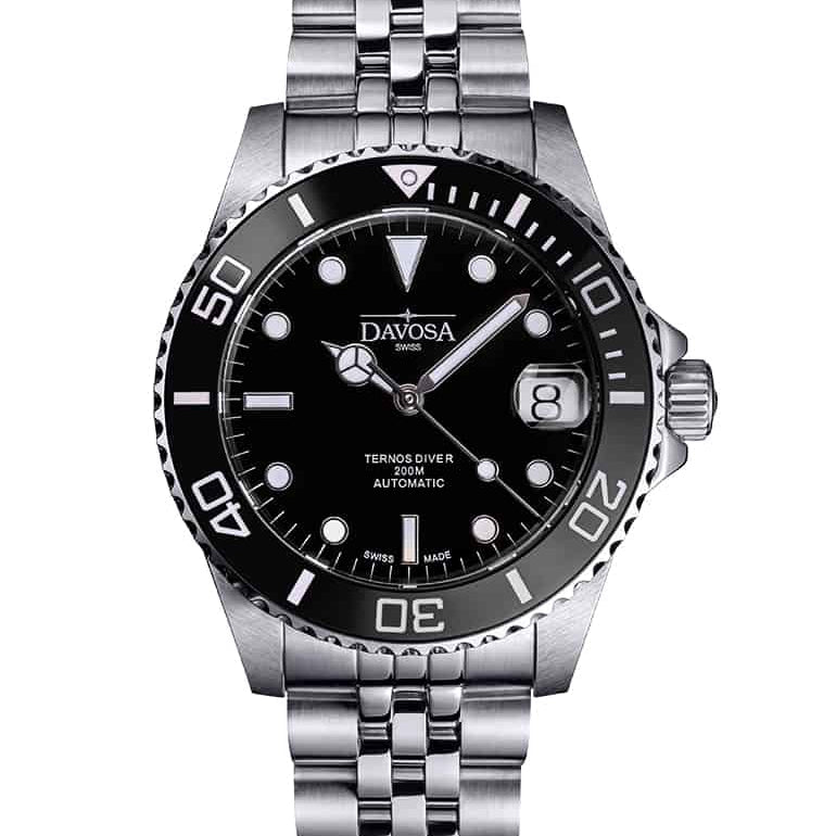 Ternos Medium Automatic Black Diving Watch 16619505 Diver Davosa USA Official Distributor. Prices are Final. Tax & duties included.