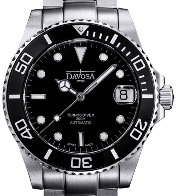 Ternos Medium Automatic Swiss-Made Black Men's Diver Watch 16619550 Diver Davosa USA Official Distributor. Prices are Final. Tax & duties included. 36.5mm Black PentaLink