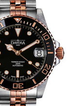 Ternos Medium Automatic Black Rose Gold Diving Watch 16619605 Diver Davosa USA Official Distributor. Prices are Final. Tax & duties included.