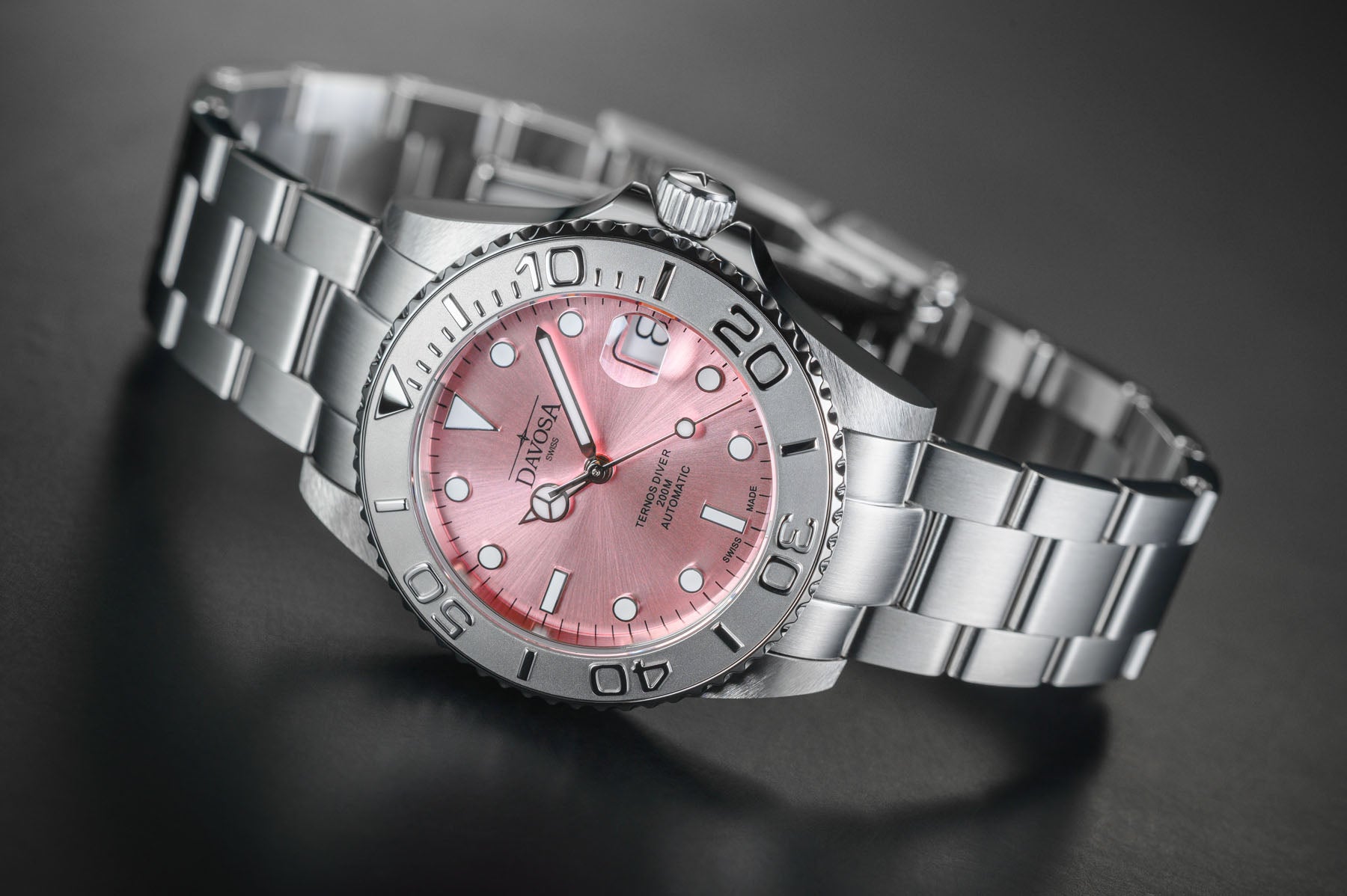 Ternos Medium Automatic Limited Edition California Pink Diver Watch 16619960 Diver Davosa USA Official Distributor. Prices are Final. Tax & duties included.