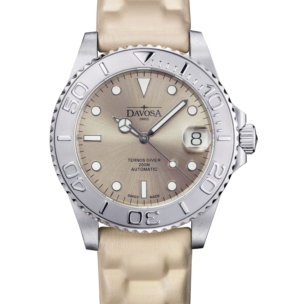 Ternos Medium Automatic Limited Edition California Sandy Beige Diver Watch 16619980 Diver Davosa USA Official Distributor. Prices are Final. Tax & duties included.