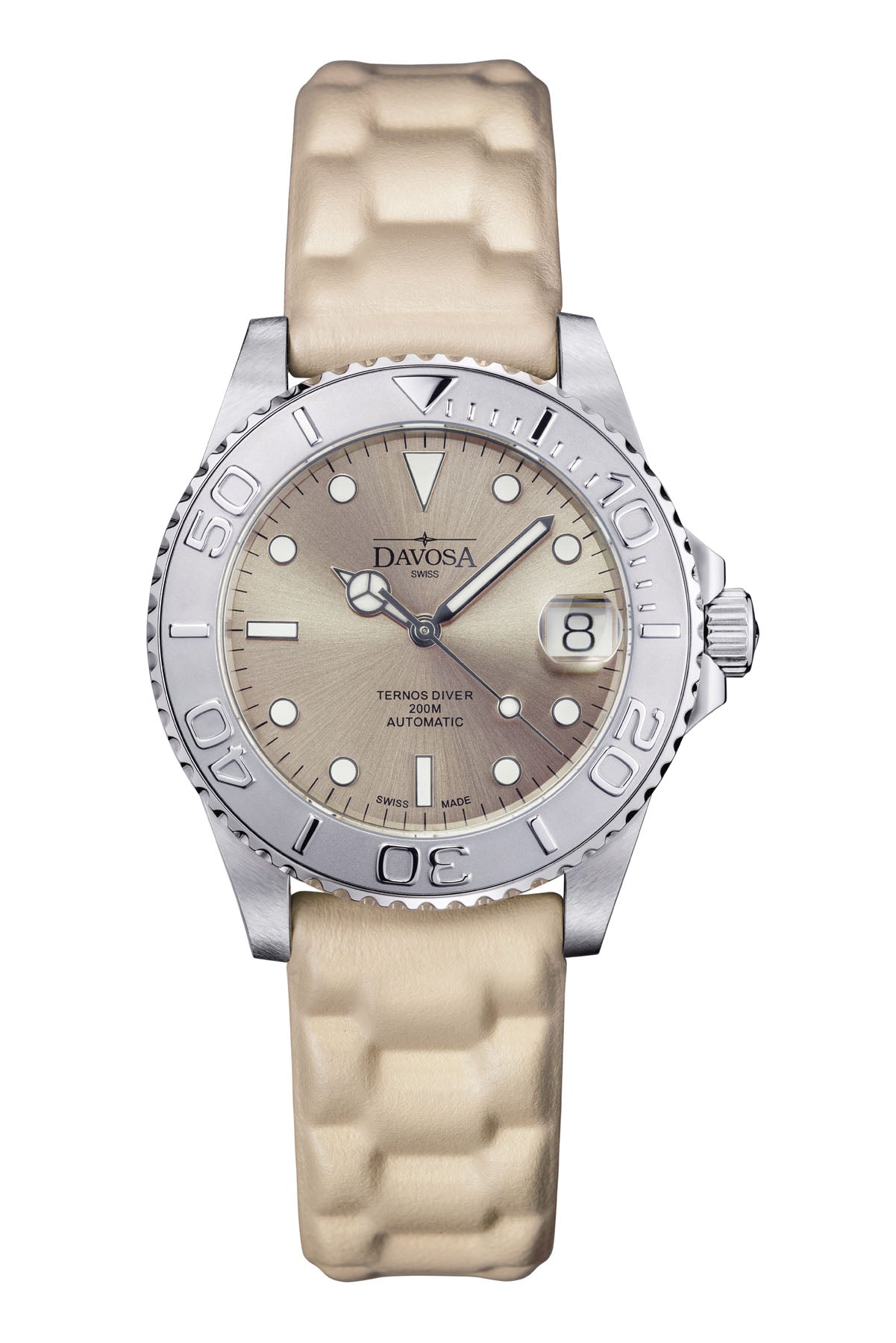 Ternos Medium Automatic Limited Edition California Sandy Beige Diver Watch 16619980 Diver Davosa USA Official Distributor. Prices are Final. Tax & duties included.