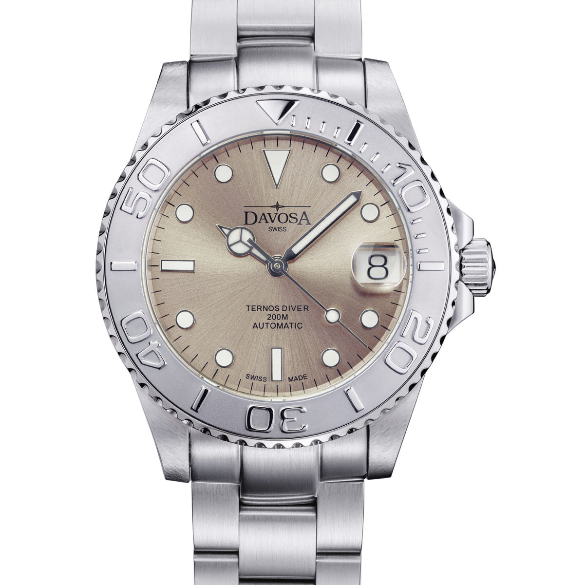 Ternos Medium Automatic Limited Edition California Sandy Beige Diver Watch 16619980 Diver Davosa USA Official Distributor. Prices are Final. Tax & duties included.