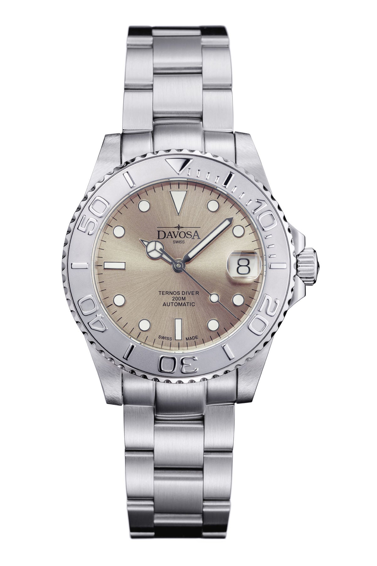 Ternos Medium Automatic Limited Edition California Sandy Beige Diver Watch 16619980 Diver Davosa USA Official Distributor. Prices are Final. Tax & duties included.