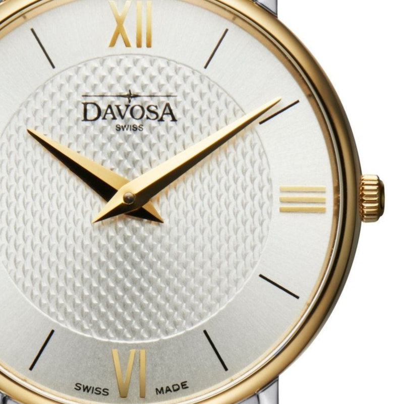 Pianos II Quartz Swiss-Made Guilloche Silver Gold Ladies Watch 16858115 Ladies Davosa USA Official Distributor. Prices are Final. Tax & duties included.