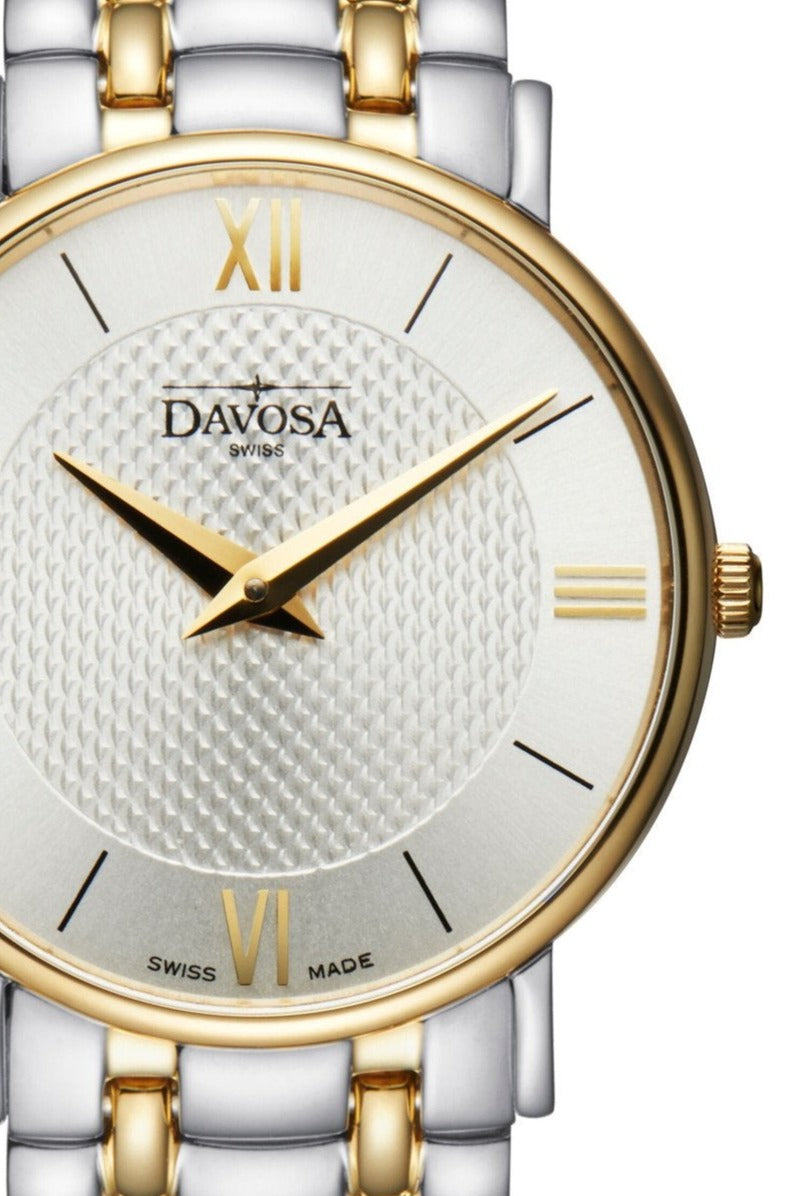Pianos II Quartz Swiss-Made Guilloche Silver Gold Ladies Watch 16858115 Ladies Davosa USA Official Distributor. Prices are Final. Tax & duties included.