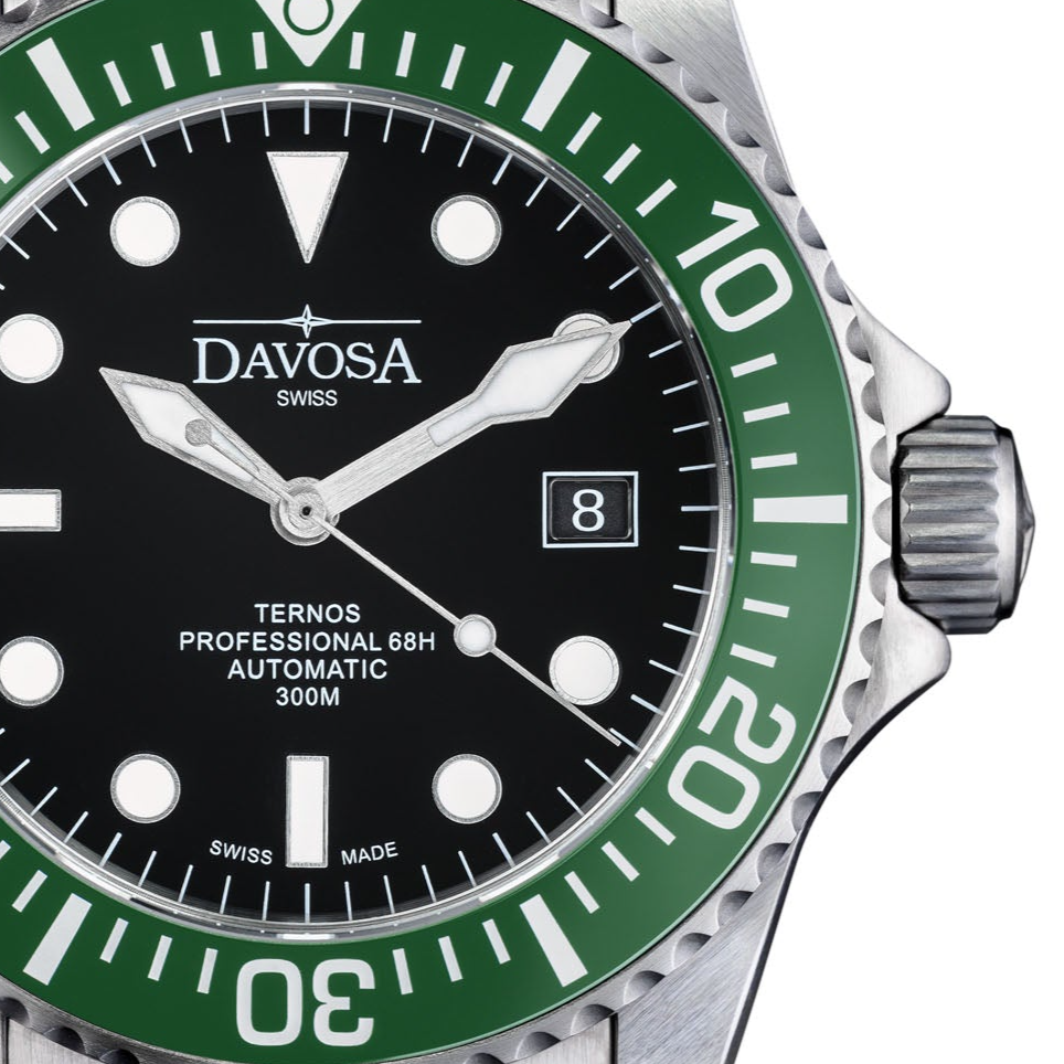 Ternos Professional 68h Automatic 300m Green Black Diving Watch 16153807 Diver Davosa USA Official Distributor. Prices are Final. Tax & duties included.
