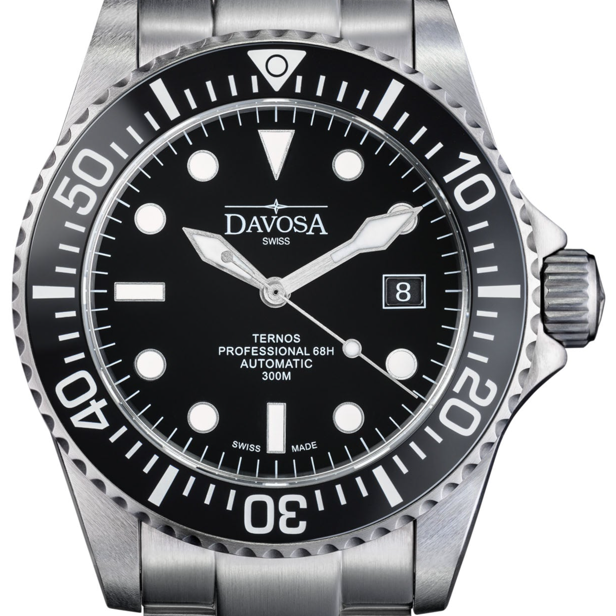 Ternos Professional 68h Automatic 300m Black Diving Watch 16153850 - Outlet Diver Davosa USA Official Distributor. Prices are Final. Tax & duties included. 42mm Black TriaLink