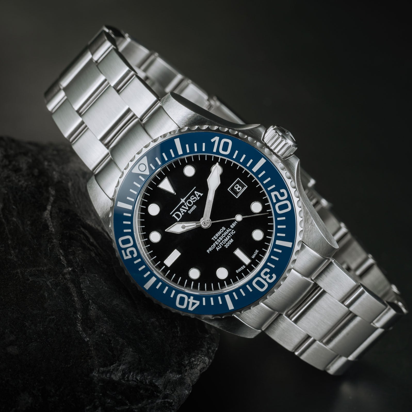 Ternos Professional 68h Automatic 300m Blue Black Diving Watch 16153840 Diver Davosa USA Official Distributor. Prices are Final. Tax & duties included.