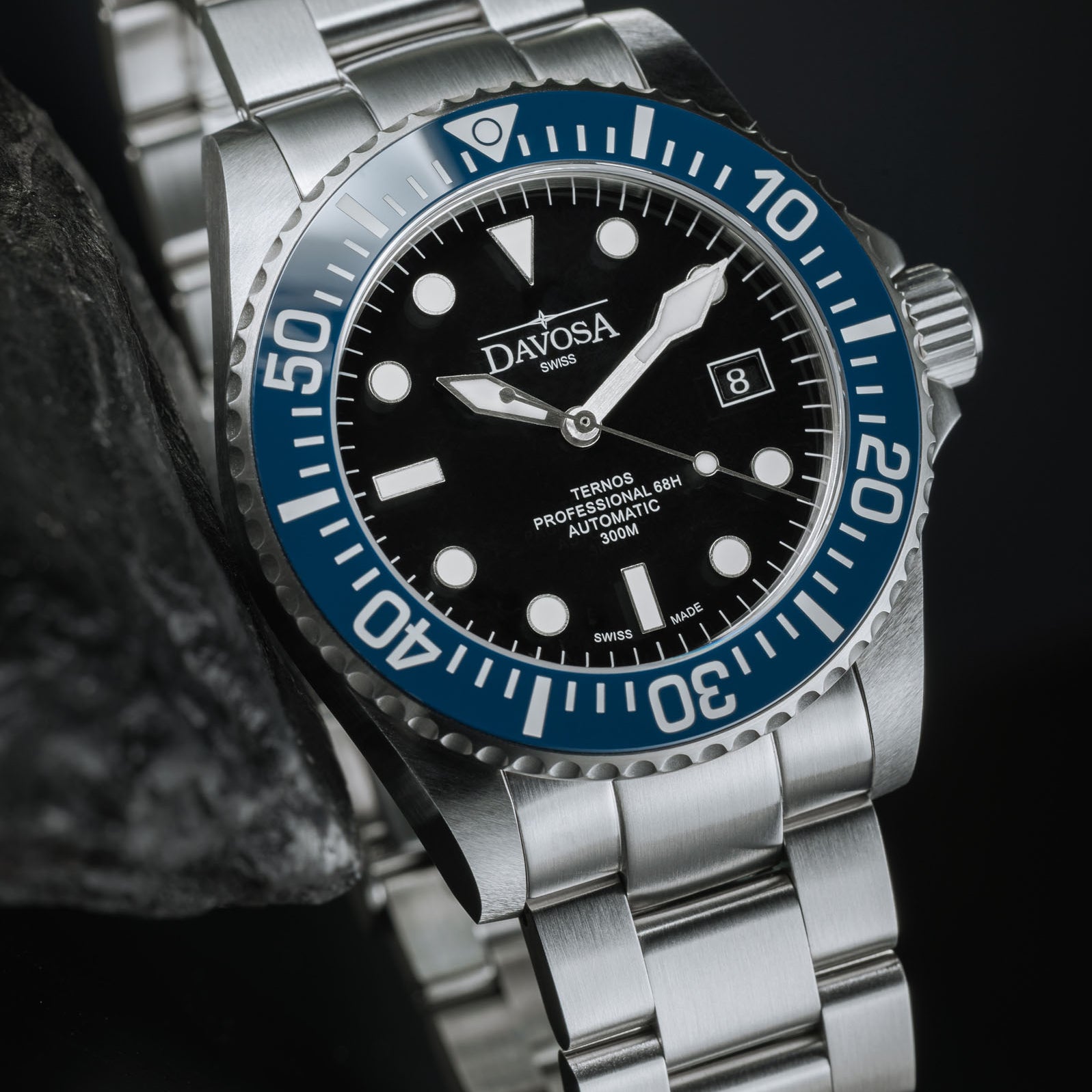 Ternos Professional 68h Automatic 300m Blue Black Diving Watch 16153840 Diver Davosa USA Official Distributor. Prices are Final. Tax & duties included.