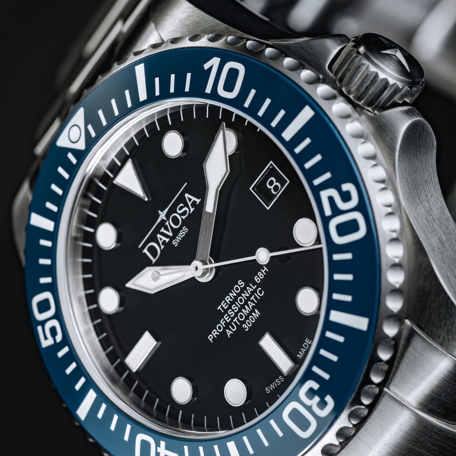 Ternos Professional 68h Automatic 300m Blue Black Diving Watch 16153840 Diver Davosa USA Official Distributor. Prices are Final. Tax & duties included.