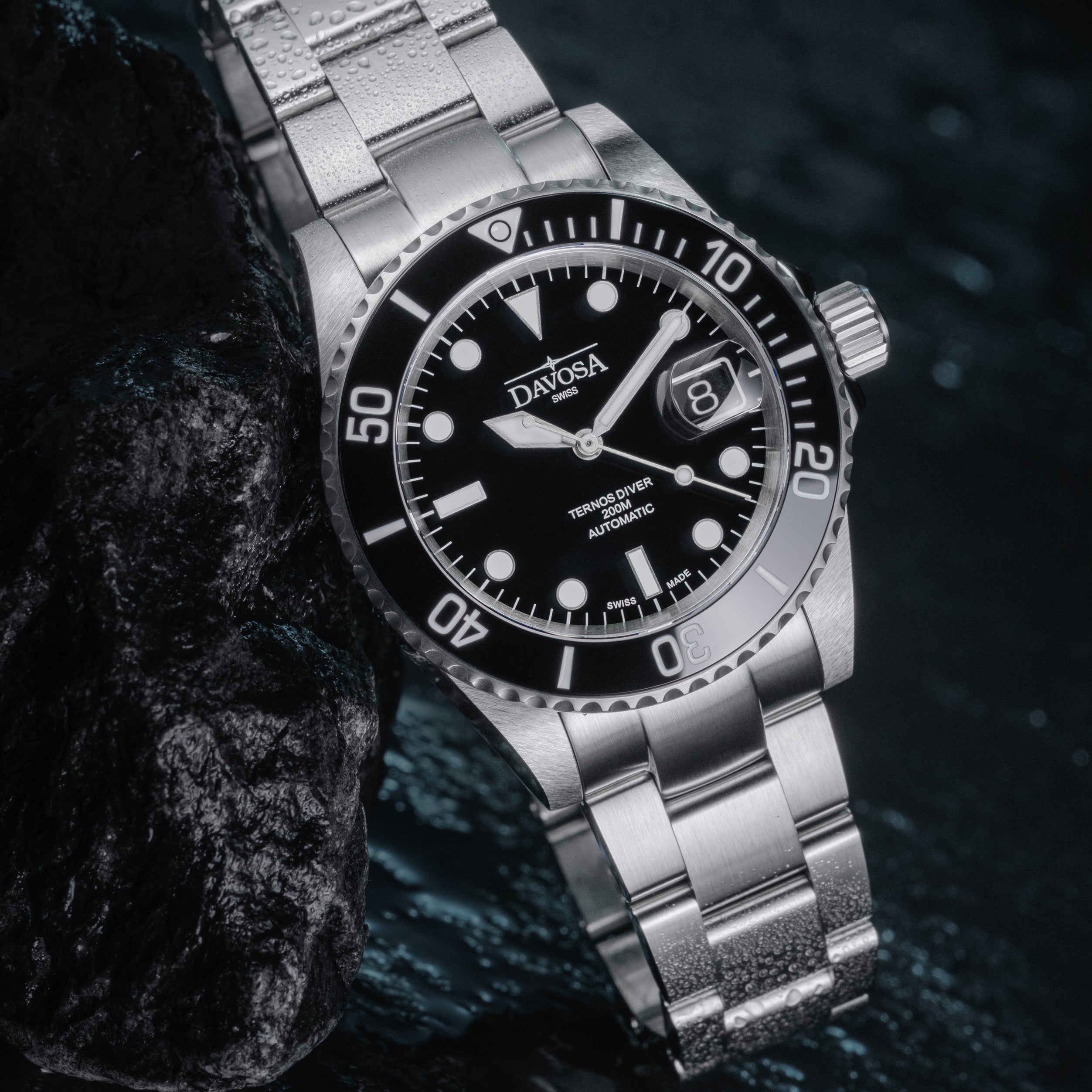 Ternos Ceramic Automatic 200m Swiss-Made Black Unisex Diver Watch 161.552.50 With Loupe Diver Davosa USA Official Distributor. Prices are Final. Tax & duties included.