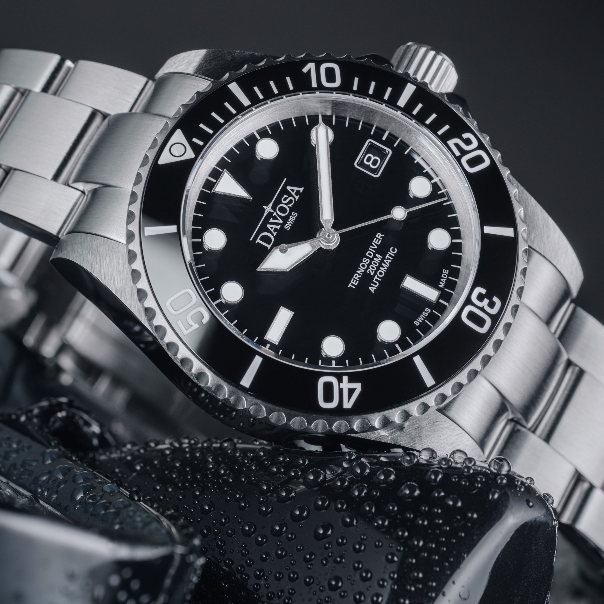 Ternos Ceramic Automatic 200m Swiss-Made Black Unisex Diver Watch 161.550.50 No Loupe Diver Davosa USA Official Distributor. Prices are Final. Tax & duties included.