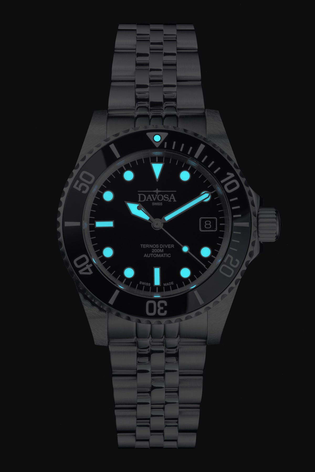 Ternos Diver Automatic 200m Swiss-Made Black Unisex Diver Watch Diver DAVOSA Swiss